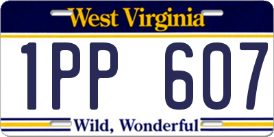 WV license plate 1PP607