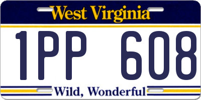 WV license plate 1PP608