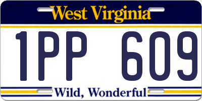 WV license plate 1PP609