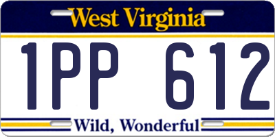 WV license plate 1PP612