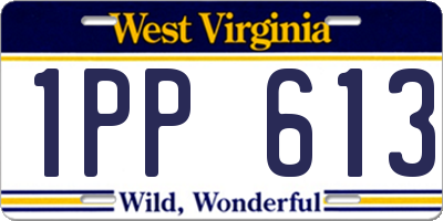 WV license plate 1PP613
