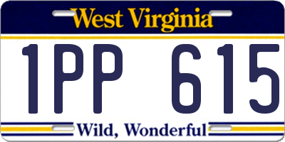 WV license plate 1PP615