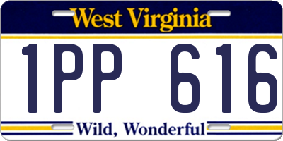 WV license plate 1PP616