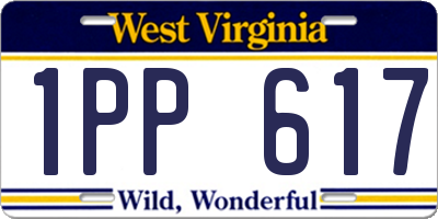 WV license plate 1PP617