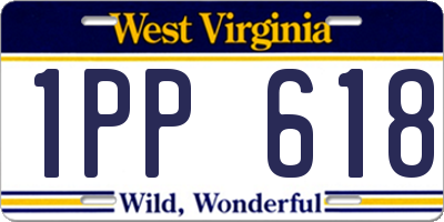 WV license plate 1PP618