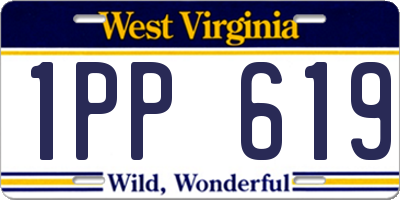 WV license plate 1PP619
