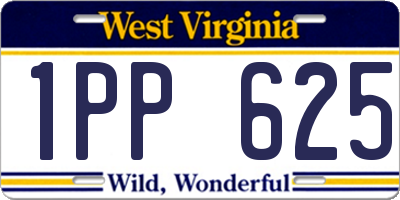 WV license plate 1PP625