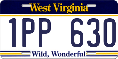 WV license plate 1PP630