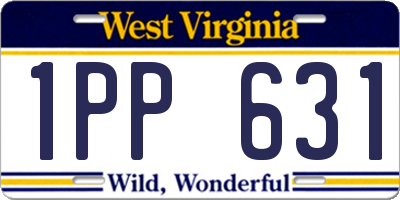 WV license plate 1PP631
