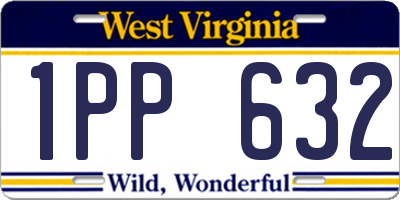 WV license plate 1PP632