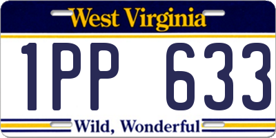 WV license plate 1PP633