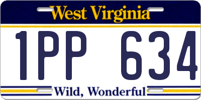 WV license plate 1PP634