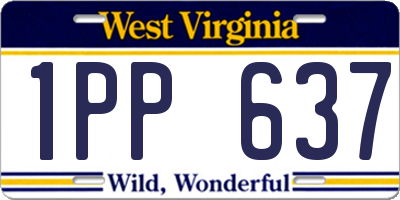WV license plate 1PP637