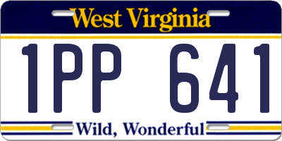 WV license plate 1PP641