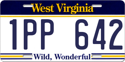 WV license plate 1PP642