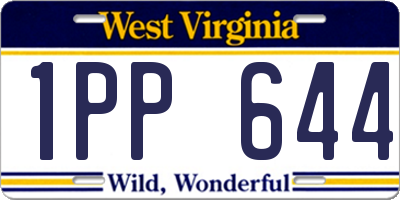WV license plate 1PP644