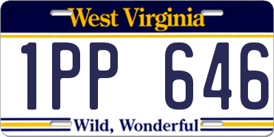 WV license plate 1PP646