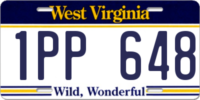 WV license plate 1PP648