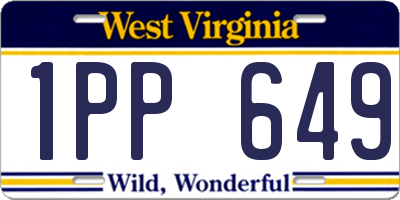 WV license plate 1PP649