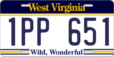 WV license plate 1PP651