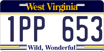 WV license plate 1PP653