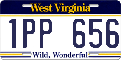 WV license plate 1PP656