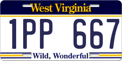 WV license plate 1PP667