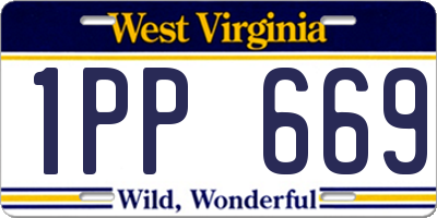 WV license plate 1PP669