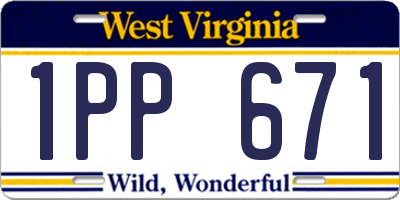 WV license plate 1PP671