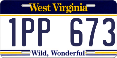 WV license plate 1PP673