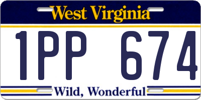 WV license plate 1PP674