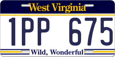WV license plate 1PP675