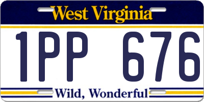 WV license plate 1PP676