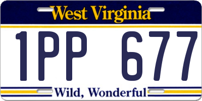 WV license plate 1PP677