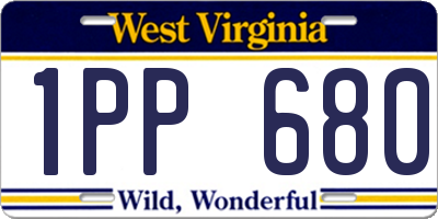 WV license plate 1PP680