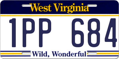 WV license plate 1PP684