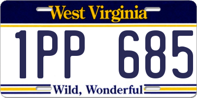 WV license plate 1PP685