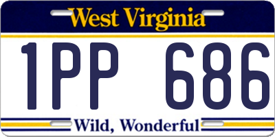 WV license plate 1PP686