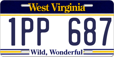 WV license plate 1PP687