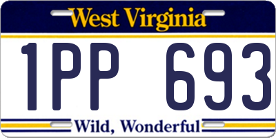 WV license plate 1PP693