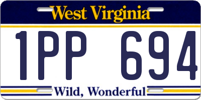 WV license plate 1PP694