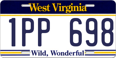 WV license plate 1PP698