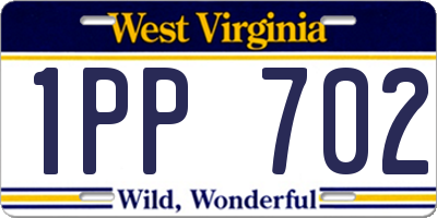 WV license plate 1PP702