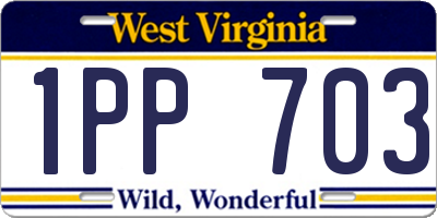 WV license plate 1PP703