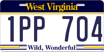WV license plate 1PP704