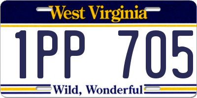WV license plate 1PP705