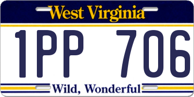 WV license plate 1PP706
