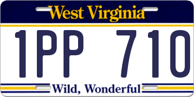 WV license plate 1PP710
