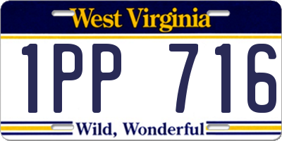 WV license plate 1PP716
