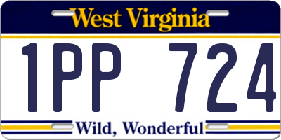 WV license plate 1PP724